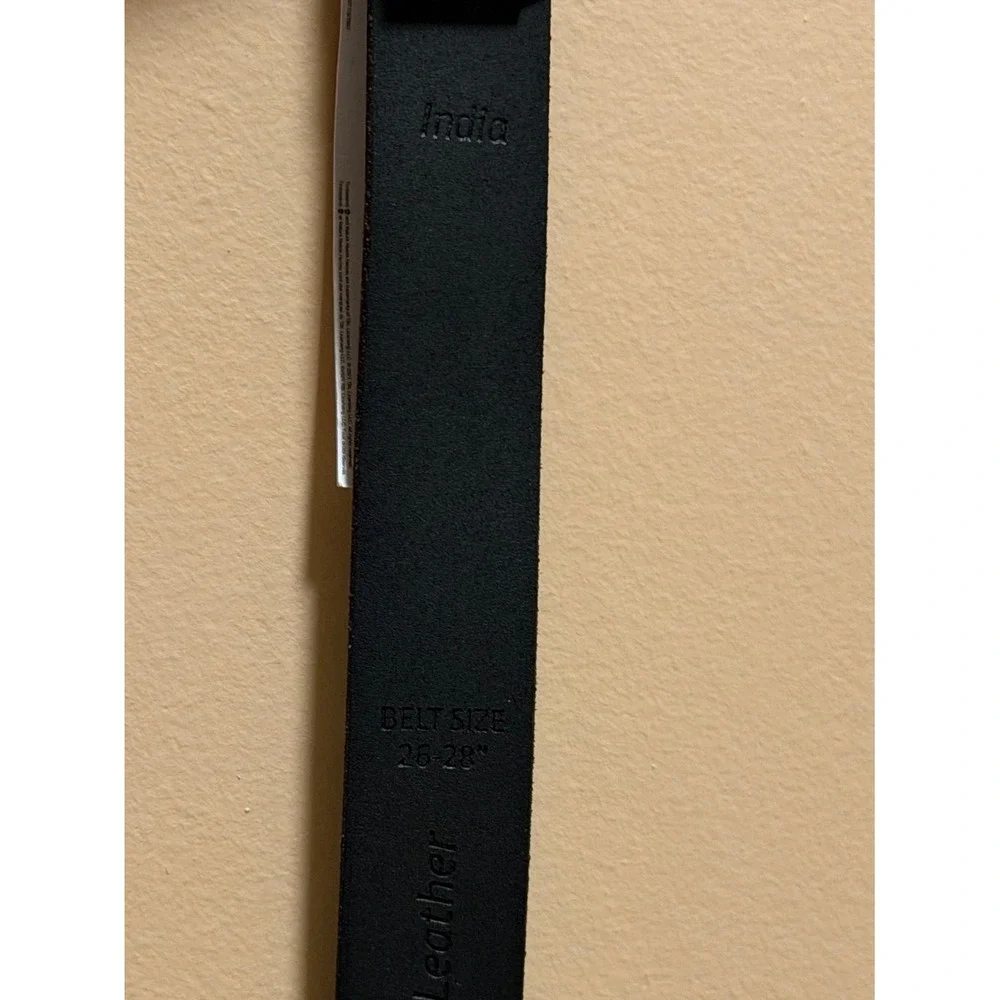 Timberland NWT Boys Black Genuine Leather Belt Silver Buckle‎ Medium